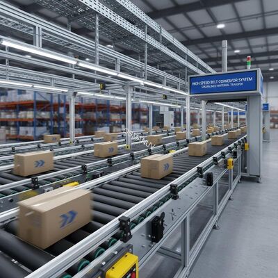 High Speed Belt Conveyor System For Quick And Streamlined Material Transfer