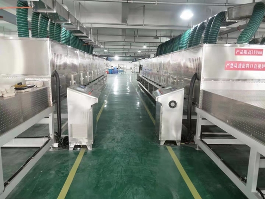 Secador de microondas a vácuo de 17530 mm × 1600 mm × 1100 mm para controlo preciso da temperatura a 80 °C
