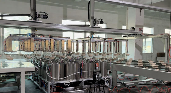Linha de revestimento automática completa de 24 estações Máquina de revestimento por rotação para produtos moldeados em celulose