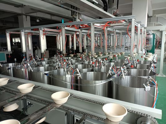 Linha de produção de revestimento de espinhas de polpa de adsorção por vácuo de base rotativa