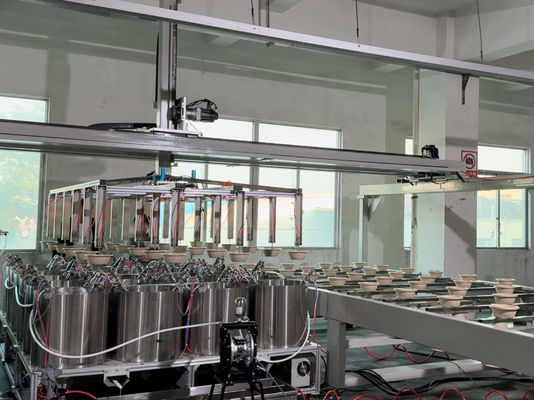 Máquina de revestimento de montagem robótica de alta velocidade de moldagem de celulose 24 estações para produto moldeado de celulose